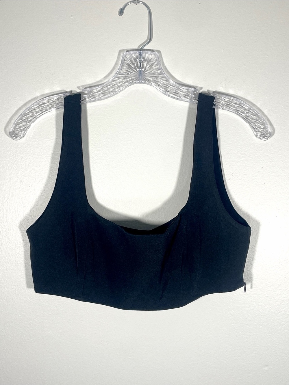 Princess Polly Black Corset-Style Crop Top Square Neck Size US 6